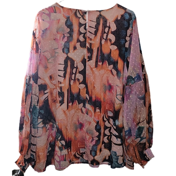 Torrid tropical multi color tunic Blouse, Size 1 - Picture 4 of 4